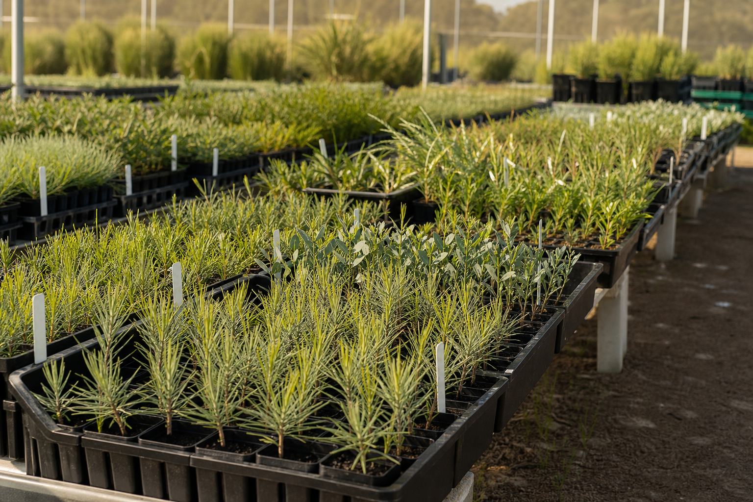 Native tubestock trays in nursery production